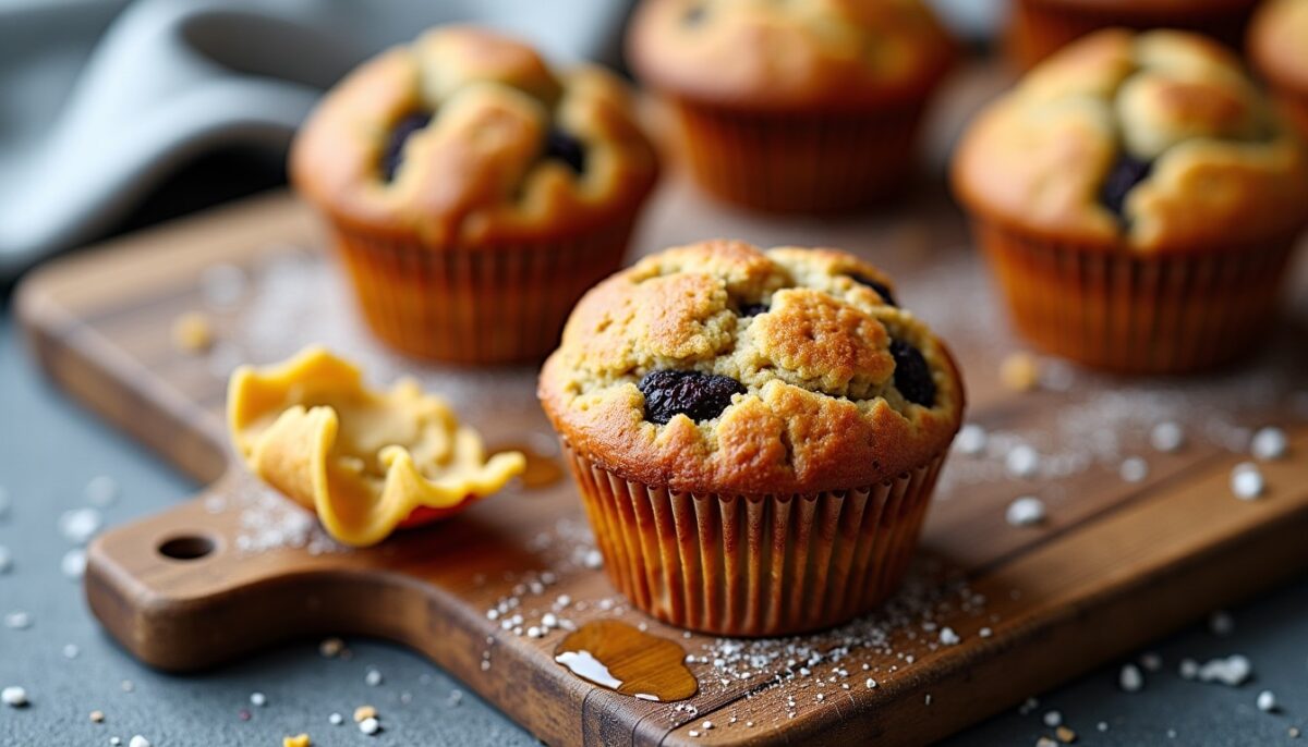 Délicieux muffins aux mûres et miel, sans une goutte de beurre Délicieux muffins aux mûres et miel, sans une goutte de beurre