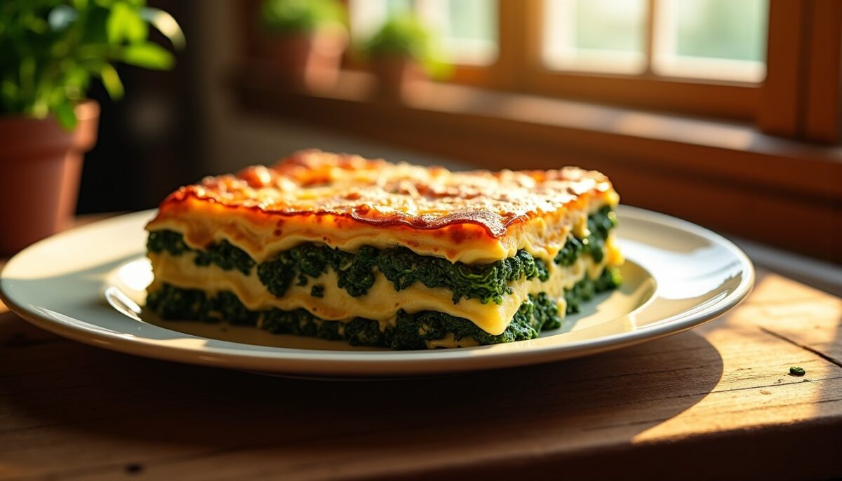 Délicieuses lasagnes gourmandes aux épinards frais