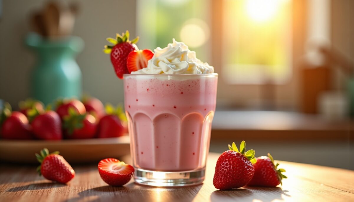 Les secrets pour préparer un milkshake à la fraise maison, onctueux et irrésistible Les secrets pour préparer un milkshake à la fraise maison, onctueux et irrésistible