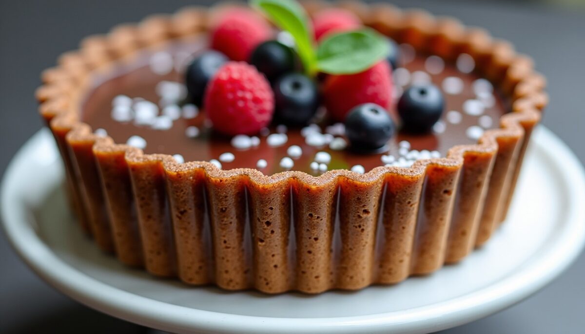 Délice gourmand : la tarte chocolat-menthe fraîche et onctueuse