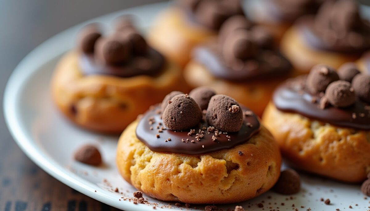 Petits pains feuilletés à déchirer au chocolat et noisettes
