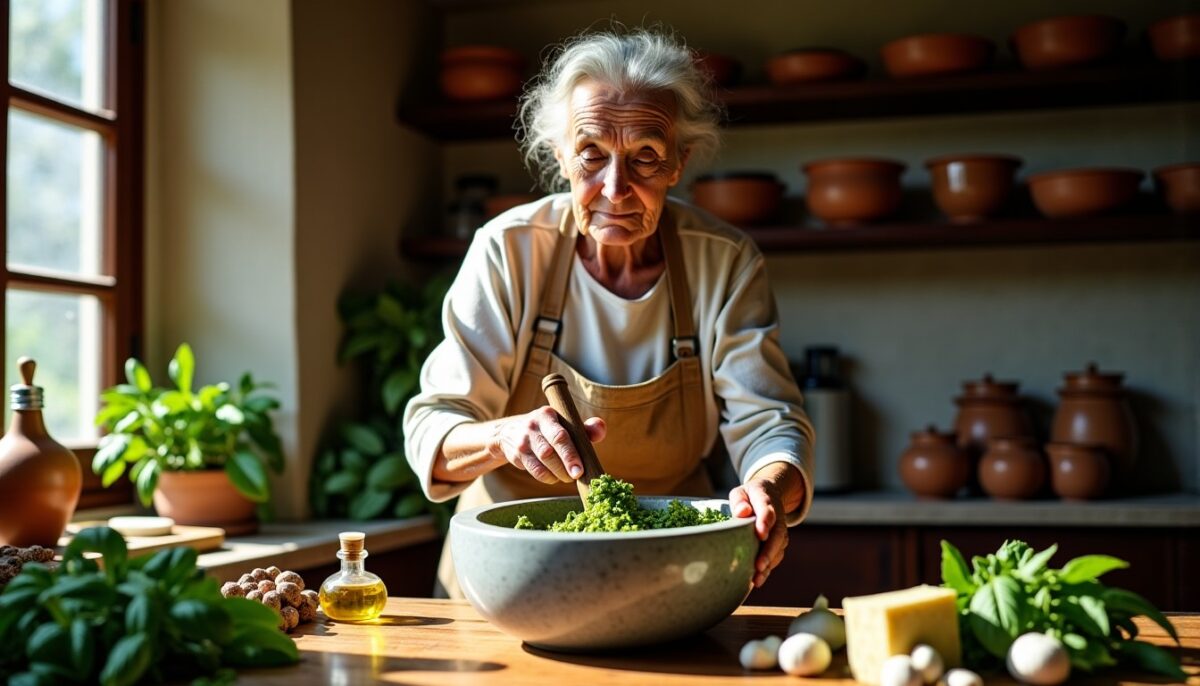 Pesto à Gênes : l'art ancestral du basilic et du mortier au cœur de la Ligurie