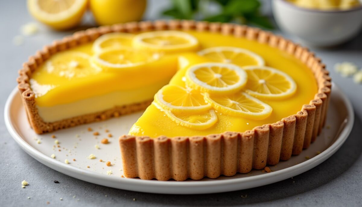 Délicieuse tartelette citron, groseille et noisette sans œufs : une gourmandise légère et fruitée Délicieuse tartelette citron, groseille et noisette sans œufs : une gourmandise légère et fruitée