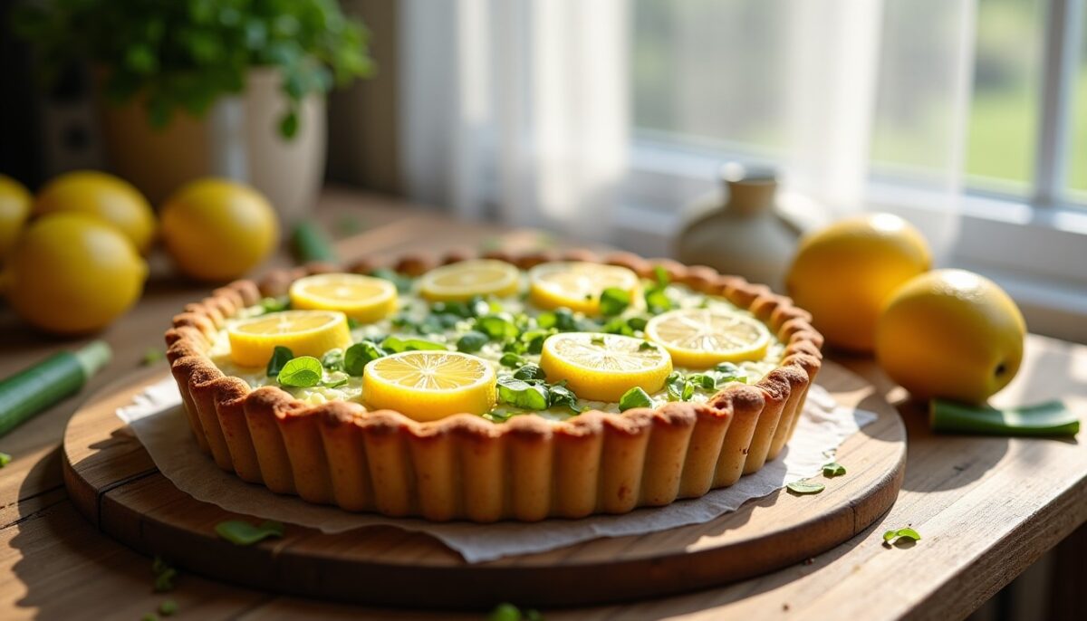 Délice léger : tarte poireau et citron, totalement sans gluten ni lactose Délice léger : tarte poireau et citron, totalement sans gluten ni lactose